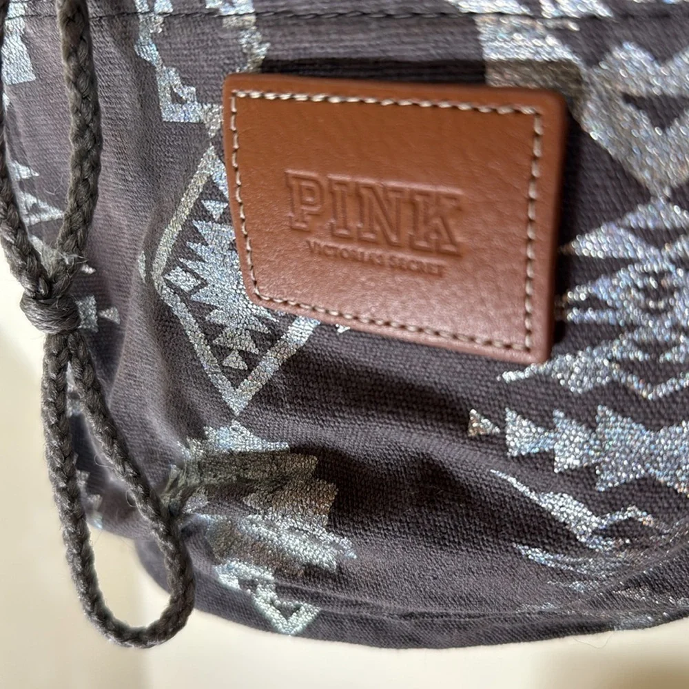 PINK Victorias Secret Gray and metallic Silver Women’s Backpack